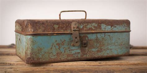 metal old rusty box|how to restore old toolbox.